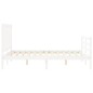vidaXL Giroletto con Testiera Bianco Small Double Legno Massello vidaXL Giroletto con Testiera Bianco Small Double Legno Massello