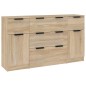 Set di Credenze 3 pz Rovere Sonoma in Legno Multistrato Set di Credenze 3 pz Rovere Sonoma in Legno Multistrato