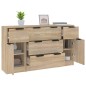 Set di Credenze 3 pz Rovere Sonoma in Legno Multistrato Set di Credenze 3 pz Rovere Sonoma in Legno Multistrato