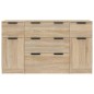 Set di Credenze 3 pz Rovere Sonoma in Legno Multistrato Set di Credenze 3 pz Rovere Sonoma in Legno Multistrato
