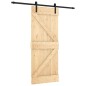 vidaXL Porta Scorrevole con Set Hardware 85x210 cm Legno Massello Pino vidaXL Porta Scorrevole con Set Hardware 85x210 cm Legno Massello Pino