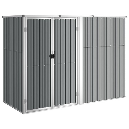 vidaXL Capanno per Attrezzi Grigio 225x89x161 cm in Acciaio Zincato