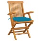 vidaXL Sedie da Giardino con Cuscini Azzurri 6 pz in Massello di Teak vidaXL Sedie da Giardino con Cuscini Azzurri 6 pz in Massello di Teak
