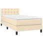 vidaXL Letto a Molle con Materasso e LED Crema 90x200 cm in Tessuto vidaXL Letto a Molle con Materasso e LED Crema 90x200 cm in Tessuto