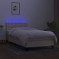 vidaXL Letto a Molle con Materasso e LED Crema 90x200 cm in Tessuto vidaXL Letto a Molle con Materasso e LED Crema 90x200 cm in Tessuto