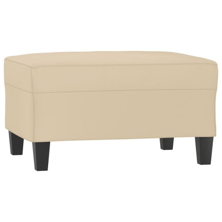 vidaXL Poggiapiedi Crema 70x55x41 cm in Tessuto Microfibra