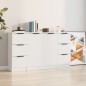 Credenze 3 pz Bianco in Legno Multistrato Credenze 3 pz Bianco in Legno Multistrato