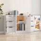Credenze 3 pz Bianco in Legno Multistrato Credenze 3 pz Bianco in Legno Multistrato