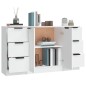 Credenze 3 pz Bianco in Legno Multistrato Credenze 3 pz Bianco in Legno Multistrato