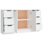 Credenze 3 pz Bianco in Legno Multistrato Credenze 3 pz Bianco in Legno Multistrato