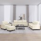 vidaXL Set di Divani 4 pz con Cuscini crema in Similpelle vidaXL Set di Divani 4 pz con Cuscini crema in Similpelle