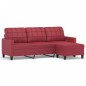 vidaXL Divano a 3 Posti con Poggiapiedi Rosso Vino 180cm in Similpelle vidaXL Divano a 3 Posti con Poggiapiedi Rosso Vino 180cm in Similpelle