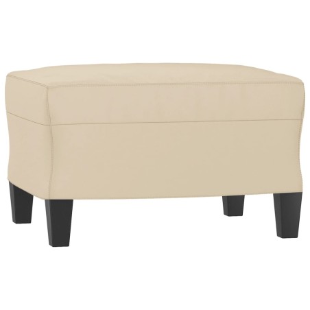 vidaXL Poggiapiedi Crema 60x50x41 cm in Tessuto Microfibra
