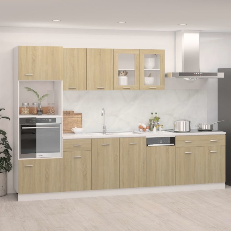 vidaXL Set Armadi da Cucina 7 pz Rovere Sonoma in Truciolato vidaXL Set Armadi da Cucina 7 pz Rovere Sonoma in Truciolato