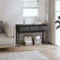 Tavolo Consolle Grigio 114x40x75 cm in Legno Massello di Pino Tavolo Consolle Grigio 114x40x75 cm in Legno Massello di Pino
