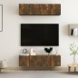 Mobili TV Parete 4 pz Rovere Fumo 60x30x30 cm Legno Multistrato Mobili TV Parete 4 pz Rovere Fumo 60x30x30 cm Legno Multistrato