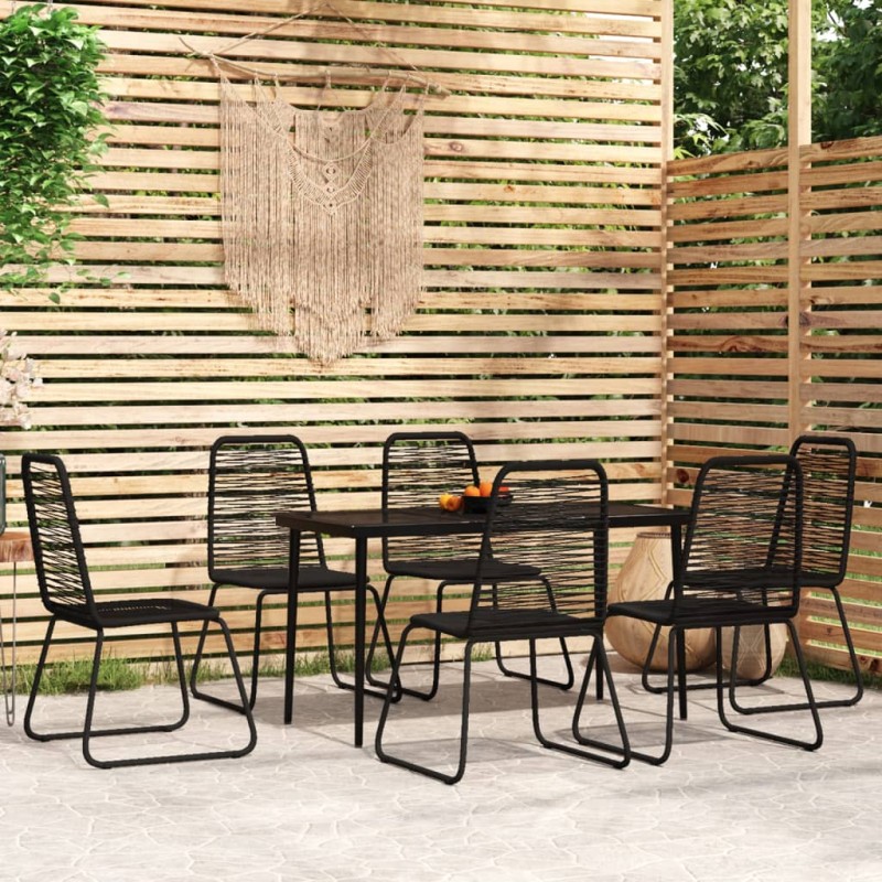 vidaXL Set da Pranzo da Giardino 7 pz Nero vidaXL Set da Pranzo da Giardino 7 pz Nero