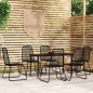 vidaXL Set da Pranzo da Giardino 7 pz Nero vidaXL Set da Pranzo da Giardino 7 pz Nero