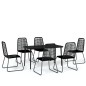vidaXL Set da Pranzo da Giardino 7 pz Nero vidaXL Set da Pranzo da Giardino 7 pz Nero