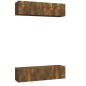 Mobili TV Parete 4 pz Rovere Fumo 60x30x30 cm Legno Multistrato Mobili TV Parete 4 pz Rovere Fumo 60x30x30 cm Legno Multistrato
