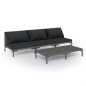 vidaXL Set Divani da Giardino 4pz con Cuscini Polyrattan Grigio Scuro vidaXL Set Divani da Giardino 4pz con Cuscini Polyrattan Grigio Scuro