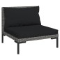 vidaXL Set Divani da Giardino 4pz con Cuscini Polyrattan Grigio Scuro vidaXL Set Divani da Giardino 4pz con Cuscini Polyrattan Grigio Scuro