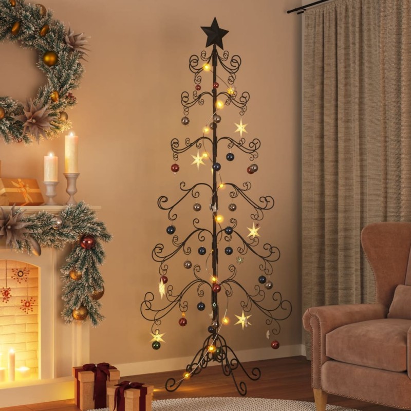 vidaXL Albero di Natale Decorativo in Metallo Nero 215 cm vidaXL Albero di Natale Decorativo in Metallo Nero 215 cm
