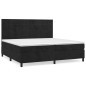 vidaXL Giroletto a Molle con Materasso Nero 200x200 cm in Velluto