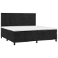 vidaXL Giroletto a Molle con Materasso Nero 200x200 cm in Velluto
