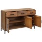 vidaXL Credenza Marrone 110x35x70 cm in Legno Massello di Pino vidaXL Credenza Marrone 110x35x70 cm in Legno Massello di Pino