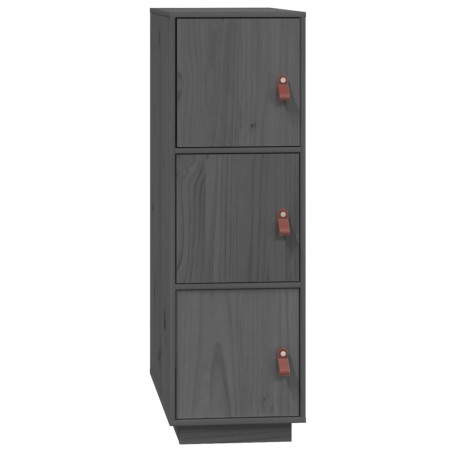 Credenza Grigia 34x40x108,5 cm in Legno Massello di Pino