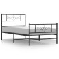 vidaXL Giroletto con Testiera e Pediera Metallo Nero 90x190 cm vidaXL Giroletto con Testiera e Pediera Metallo Nero 90x190 cm