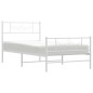 vidaXL Giroletto con Testiera e Pediera Metallo Bianco 90x190 cm