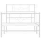 vidaXL Giroletto con Testiera e Pediera Metallo Bianco 90x190 cm