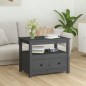 Tavolino da Salotto Grigio 71x49x55 cm Legno Massello di Pino Tavolino da Salotto Grigio 71x49x55 cm Legno Massello di Pino