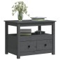 Tavolino da Salotto Grigio 71x49x55 cm Legno Massello di Pino Tavolino da Salotto Grigio 71x49x55 cm Legno Massello di Pino