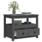 Tavolino da Salotto Grigio 71x49x55 cm Legno Massello di Pino Tavolino da Salotto Grigio 71x49x55 cm Legno Massello di Pino
