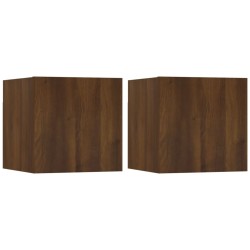 Armadietti TV Montati a Parete 2pz Rovere Marrone 30,5x30x30 cm
