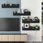 vidaXL Mensole a Muro 4 pz Nere 80x11,5x18 cm in Truciolato vidaXL Mensole a Muro 4 pz Nere 80x11,5x18 cm in Truciolato