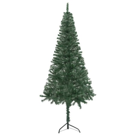 vidaXL Albero Natale per Angolo con LED e Palline Verde 180 cm PVC