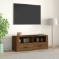 Mobile TV Rovere Marrone 100x35x40 cm in Legno Multistrato Mobile TV Rovere Marrone 100x35x40 cm in Legno Multistrato
