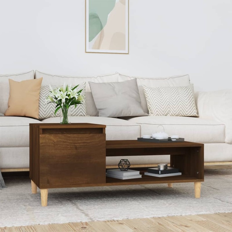 Tavolino da Salotto Rovere Marrone100x50x45cm Legno Multistrato Tavolino da Salotto Rovere Marrone100x50x45cm Legno Multistrato