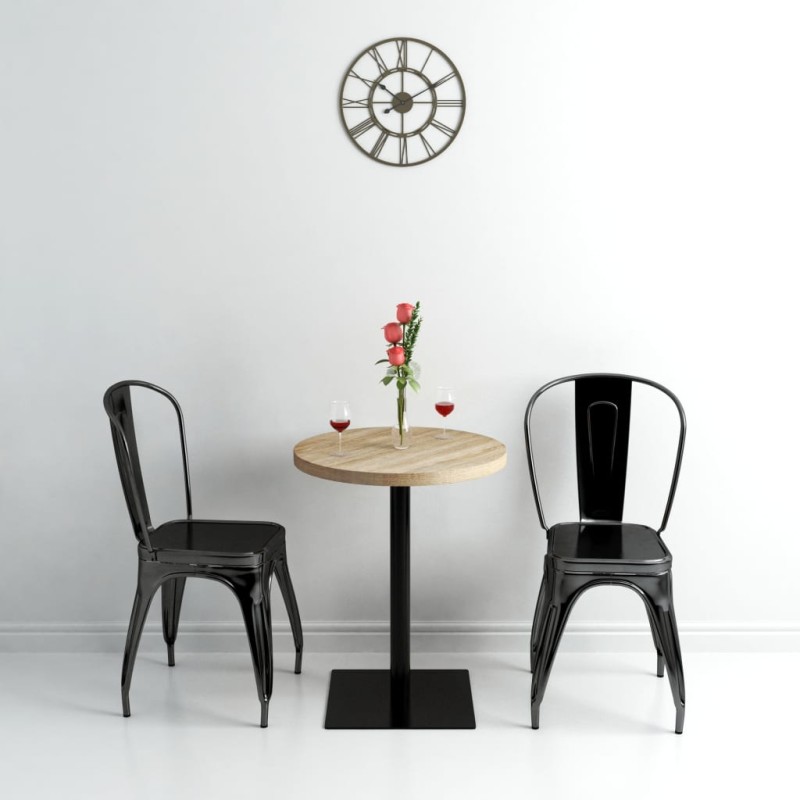 vidaXL Tavolo Bistrot in MDF e Acciaio Rotondo 60x75 cm Colore Rovere vidaXL Tavolo Bistrot in MDF e Acciaio Rotondo 60x75 cm Colore Rovere