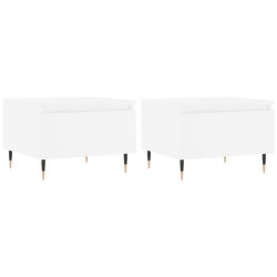 vidaXL Tavolini da Salotto 2pz Bianchi 50x46x35cm in Legno Multistrato