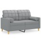 vidaXL Divano a 2 Posti con Cuscini Grigio Chiaro 120 cm in Tessuto vidaXL Divano a 2 Posti con Cuscini Grigio Chiaro 120 cm in Tessuto