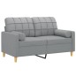 vidaXL Divano a 2 Posti con Cuscini Grigio Chiaro 120 cm in Tessuto vidaXL Divano a 2 Posti con Cuscini Grigio Chiaro 120 cm in Tessuto