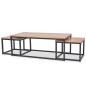vidaXL Set Tavolini da Caffè 3 pz in Legno di Frassino vidaXL Set Tavolini da Caffè 3 pz in Legno di Frassino