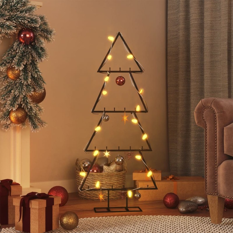 vidaXL Albero di Natale Decorativo in Metallo Nero 90 cm vidaXL Albero di Natale Decorativo in Metallo Nero 90 cm
