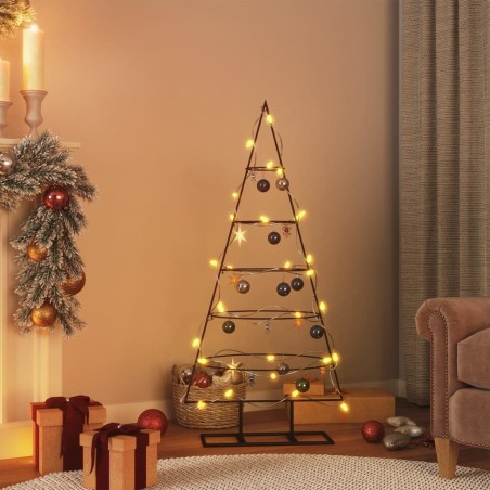 vidaXL Albero di Natale Decorativo in Metallo Nero 125 cm