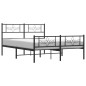 vidaXL Giroletto con Testiera e Pediera Metallo Nero 120x190 cm vidaXL Giroletto con Testiera e Pediera Metallo Nero 120x190 cm